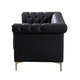 Chic Home Patton PU Leather Goldtone Metal Y-leg Sofa, Black