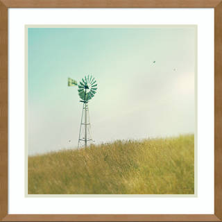 Framed Art Print 'Farm Morning IV Square (Windmill)' by Sue Schlabach 21 x 21-inch