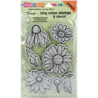 Stampendous Cling Stamps & Stencil 5X7-Daisy Mix