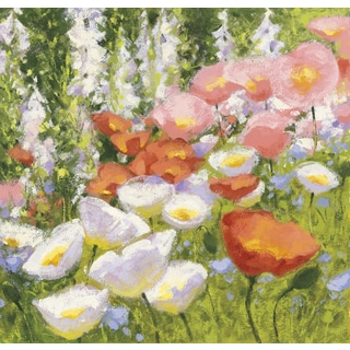 Shirley Novak 'Garden Pastels II' Gel Brush Finish Gallery Wrapped Canvas Wall Art Decor