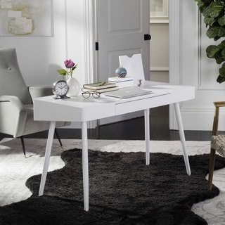 Safavieh Fadri Mid Century Scandinavian White One Drawer Desk