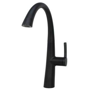 Solid Brass Matte Black Finish Pull Out Sprayer Kitchen / Island / Bar Faucet