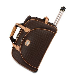 Rioni Signature Brown 21-inch Rolling Fashion Duffel Bag