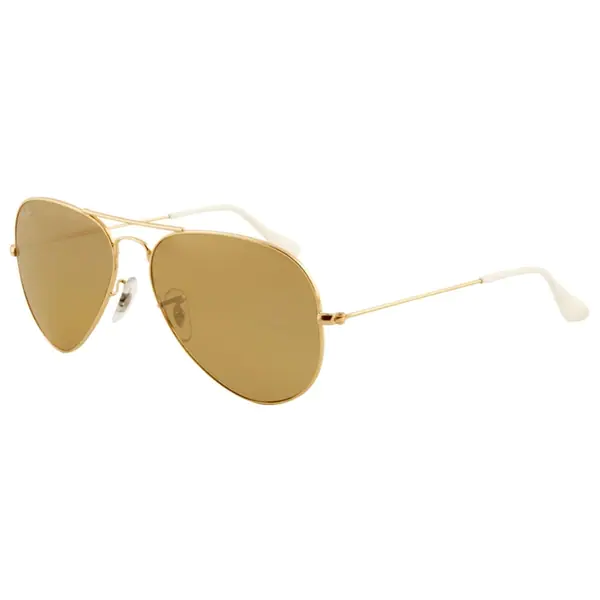 Ray-Ban RB3025 001/3K Aviator Gradient Gold Frame Brown/Silver Mirror 62mm Lens Sunglasses