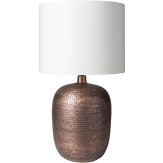 Montevallo Table Lamp with Brown Base and Off-White Shade