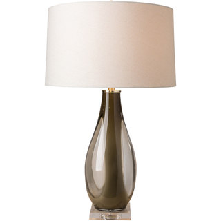 Shiloh Table Lamp with Brown Base and Off-White Shade
