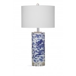 Prescott White and Blue Marble 28-inch Table Lamp