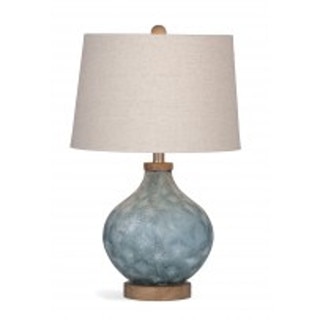 Pawley 24-inch Blue Glass Table Lamp