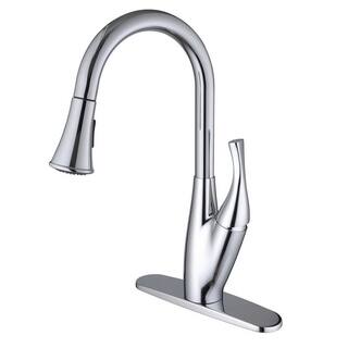 Single-handle Pull-down Deck-mounted Brushed Chrome Kitchen Faucet