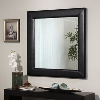 Abbyson Marlowe Leather Square Wall Mirror