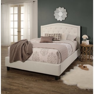 Abbyson Hampton Ivory Tufted Upholstery Platform Bed
