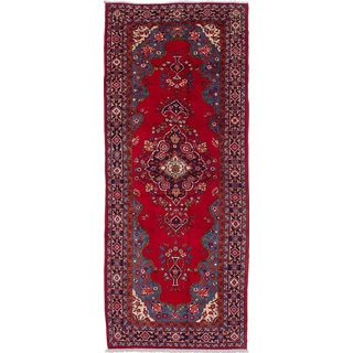 eCarpetGallery Wiss Red Hand-knotted Wool Rug (4'1 x 10')