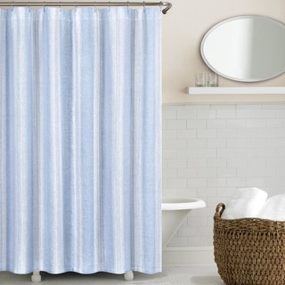 Vintage Stripe Washed Belgian Linen Shower Curtain