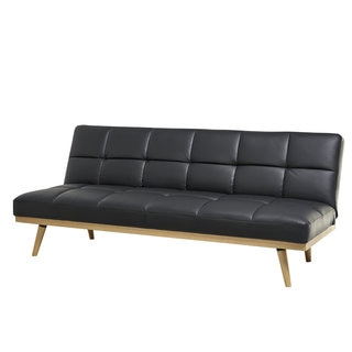ABBYSON Kenzie Black Leather Sofa Bed