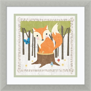 Framed Art Print 'Woodland Hideaway Fox' by Moira Hershey 13 x 13-inch