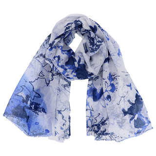 Women's Abstract Color Ink Stained Lightweight Scarf