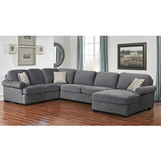 Abbyson Tanya Grey Fabric 4-piece Sectional Sofa