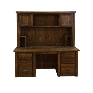 Barn Wood Style Timber Peg Executive Desk with Hutch- Amish made