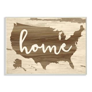 Home Distressed Wood US Map Wall Plaque Art