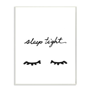 'Sleep Tight Eyelash Minimalist' Wall Plaque Art