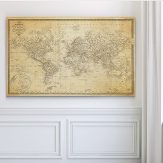 Vintage Wold Map v Parchment - Premium Gallery Wrapped Canvas