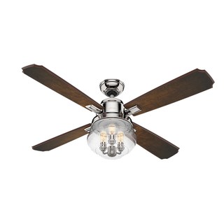 Hunter Sophia Polished Nickel Ombre Cherry Reversible Blades 54-inch Ceiling Fan with Reversible Blades