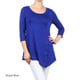 Women's Solid-colored Rayon/Spandex Button Trim Tunic