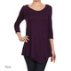 Women's Solid-colored Rayon/Spandex Button Trim Tunic
