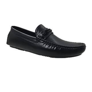 Andrew Fezza Black Slip-on Loafer Driver Shoes