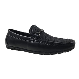Mecca Men's Black Slip-on Loafer Driver Shoes