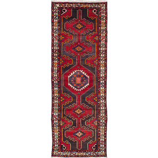 eCarpetGallery Red Wool and Cotton Hand-knotted Rug (3'3 x 9'3)