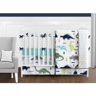 Sweet Jojo Designs Blue and Green Mod Dinosaur Collection 9-piece Crib Bedding Set