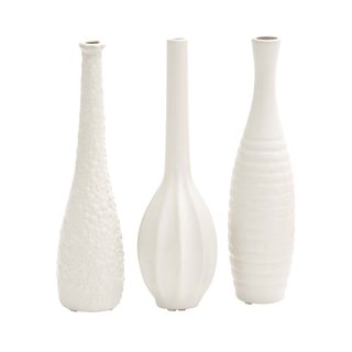 White Ceramic Vase (Pack of 3)