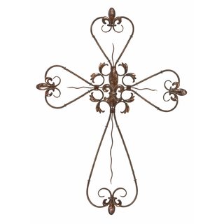 Rustic Elegance Bronze Iron 36-inch Wall Cross
