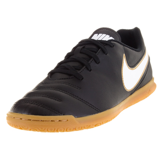 Nike Kids Tiempo Rio II IC Black Synthetic Leather Indoor Soccer Shoes