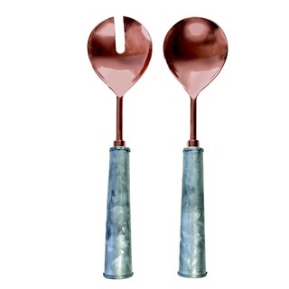Copper Head and Galvanized Iron Handle Serving Set (India)