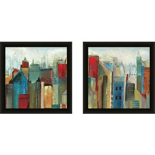 Art Sets of 2 Twin Set Matching "Sunlight City II" Framed Acrylic Wall Decor