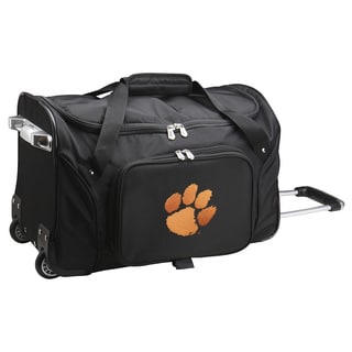 Denco Sports Clemson Tigers Black Nylon 22-inch Rolling Carry-on Duffel Bag