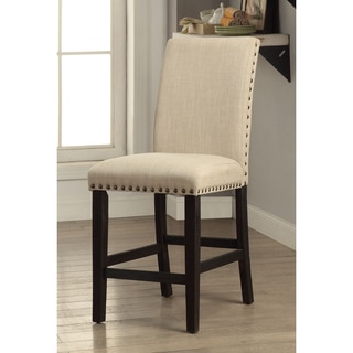 Furniture of America Denilia Contemporary Ivory Fabric Parson Counter Height Chairs (Set of 2)