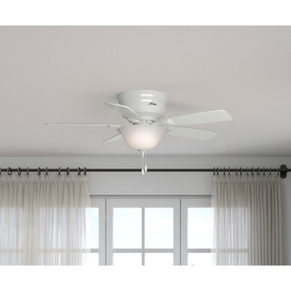 Hunter White 48-inch Low-profile 5 Reversible Blades Ceiling Fan