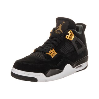 Nike Jordan Men's Air Jordan 4 Black Suede Retro Basketball Shoes