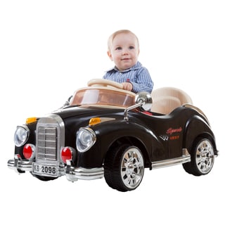 Lil' Rider Kids Ride-on Battery Operated Classic Car 6V with Remote, Lights & Sounds