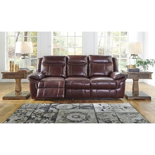 Signature Design by Ashley Zephen Red Reclining Power Sofa