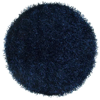 Rizzy Home Kempton Dark Blue Polyester Hand-tufted Solid Round Area Rug (3'x3')