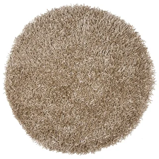 Rizzy Home Kempton Tan Polyester Hand-tufted Solid Round Area Rug (3' x 3')