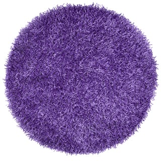 Rizzy Home Hand-tufted Kempton Purple Polyester Solid Round Area Rug (3' Round)