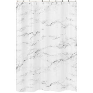 Sweet Jojo Designs Shower Curtain for the Black and White Marble Collection