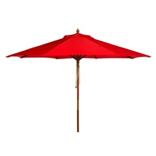 Safavieh Cannes 9 Ft Red Wooden Outdoor Umbrella