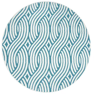 Rizzy Home Glendale Aqua/Blue Weave Round Area Rug (5'5 Round)