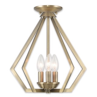 Livex Lighting Prism 3-light Antique Brass Finish Steel Pendant